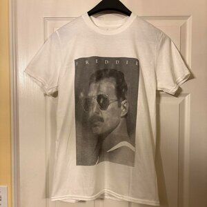 White Freddie Mercury with Sunglasses Tee